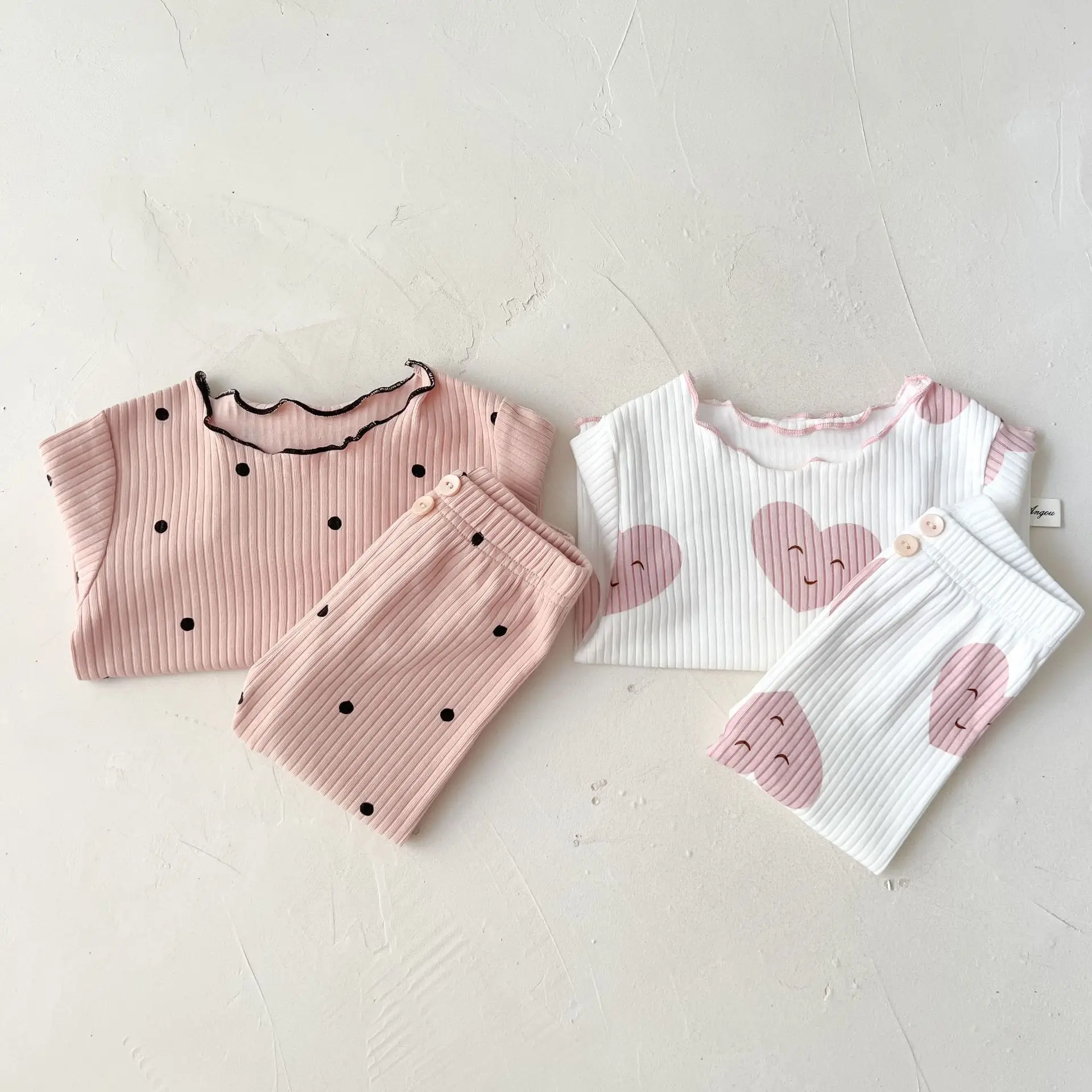 2psc Spring And Autumn Newborn Infant Baby Girls Suit Cartoon Long Sleeved Thread Cotton Kids Fashion Baby Clothing