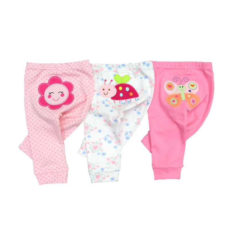 Kiddiezoom 3 Pcs/Lot Fashion Cartoon 100%Cotton Baby Boy Girl Pants Soft Baby Trousers