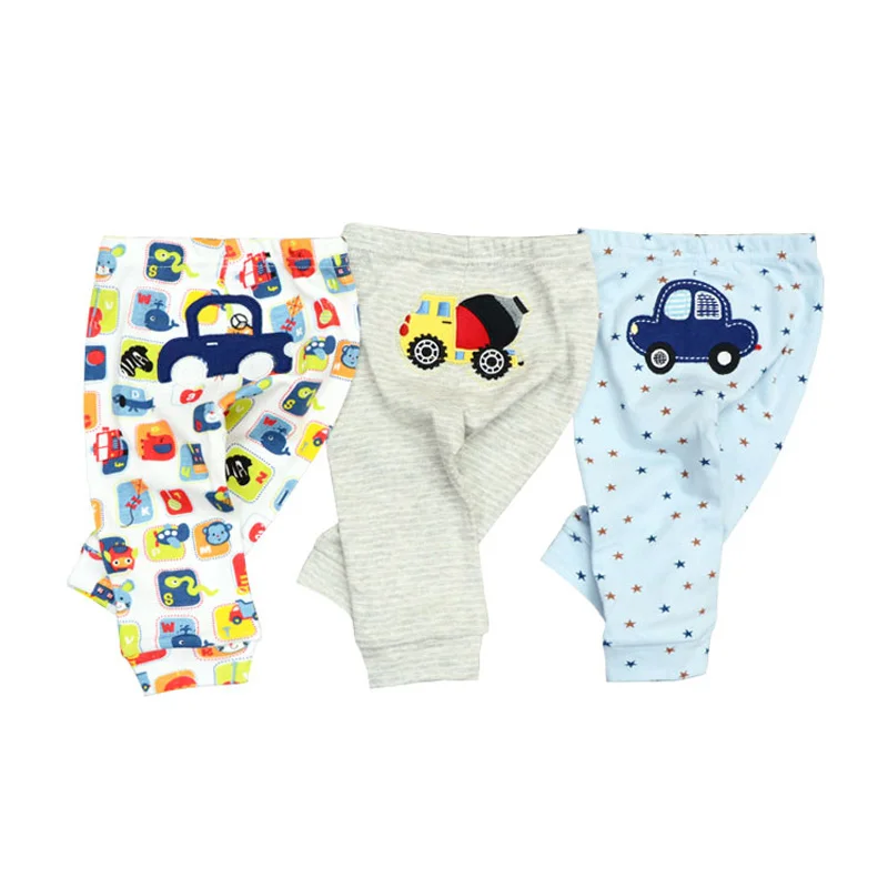 Kiddiezoom 3 Pcs/Lot Fashion Cartoon 100%Cotton Baby Boy Girl Pants Soft Baby Trousers