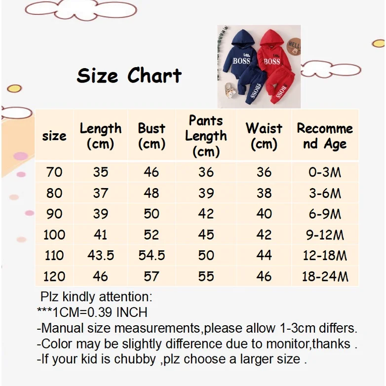 3-24 Months Newborn Baby Boy Clothing Suit Long Sleeve Hooded Romper+Pants Spring&Autumn Sports Style Toddler boy 2PCS Clothes