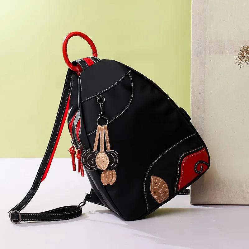 Fashion Women Backpack Waterproof Nylon Shoulder Bag Leisure Travel Luggage Bag Outdoor Crossbody Bag Student School Bag