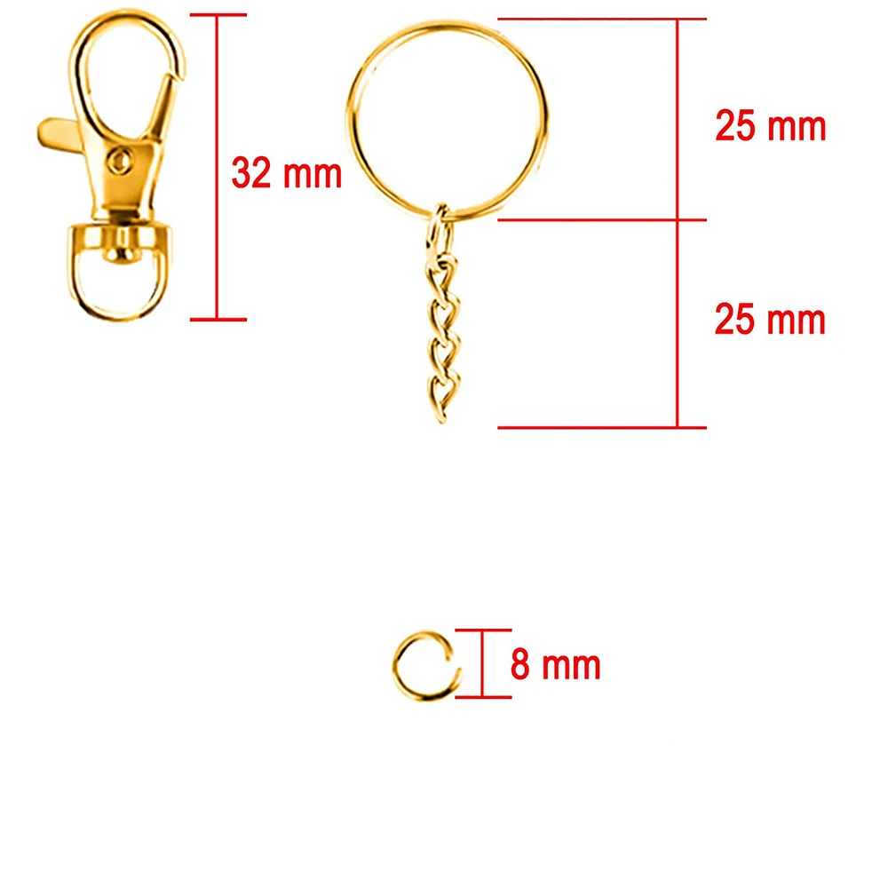 180PCS Key Chain Rings Pendants Keychain Hardware Key Hooks with Key Rings and Jump Ring DIY Crafts Keychain Making Supplies