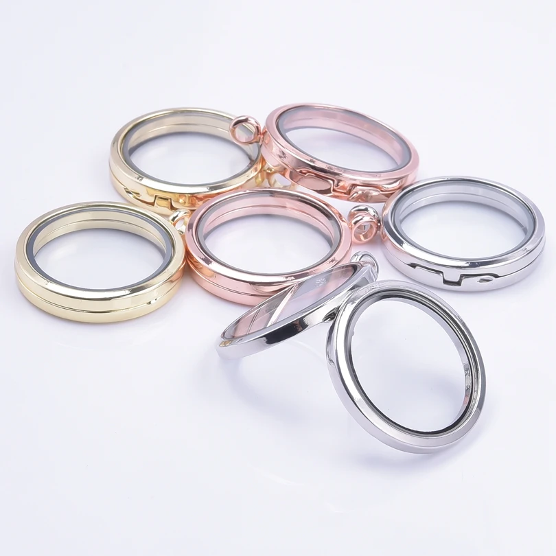 10Pcs/Lot Openable Round Living Reliquary Picture Locket Pendant Glass Floating Cremation Urn Medaillon Colgantes Jewelry Making
