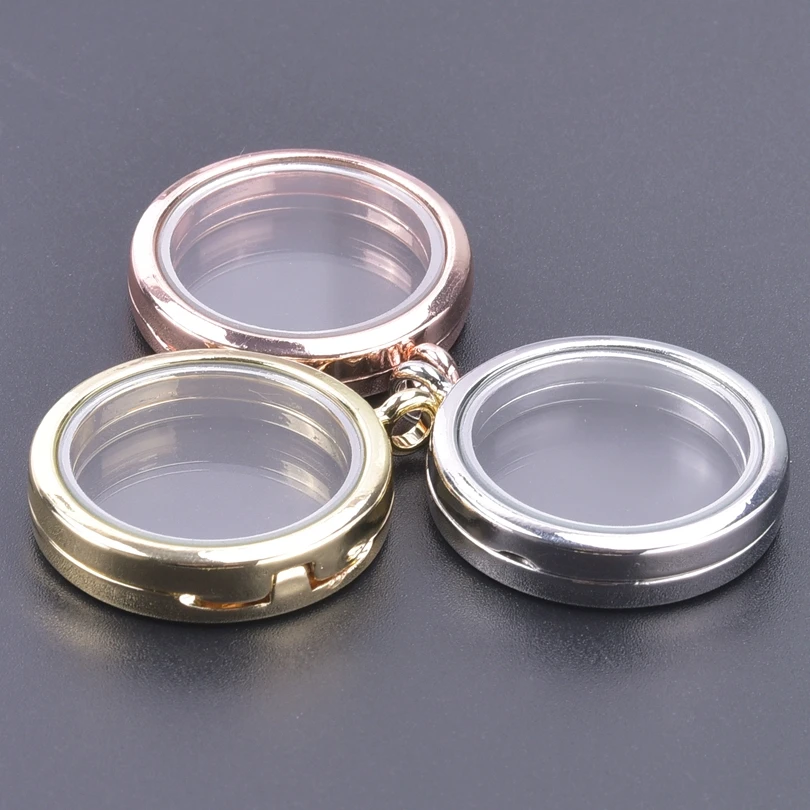 10Pcs/Lot Openable Round Living Reliquary Picture Locket Pendant Glass Floating Cremation Urn Medaillon Colgantes Jewelry Making