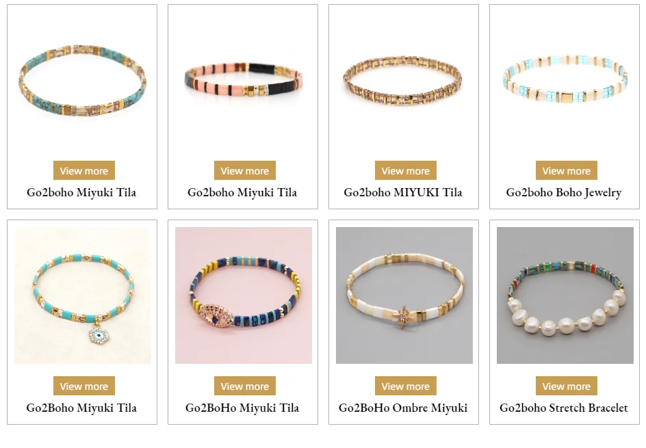 Go2boho Tila Bracelets For Women Men Couple Jewelry Gift Classic Jewellery Gold Color Beaded Pulseras Stretch Bracelet Wholesale