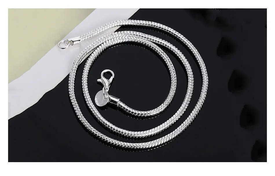 ZDADAN 925 Sterling Silver 1MM 2MM 3MM Snake Chain Necklace For Men Women Fashion Wedding Party Jewelry Gift Wholesale