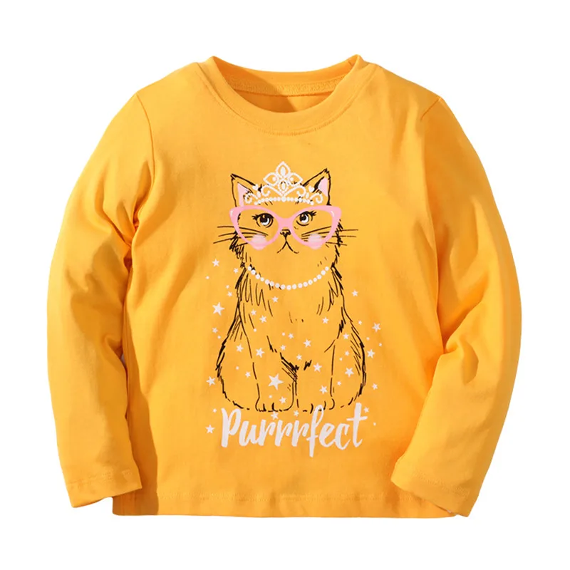 Jumping Meters New Arrival Autumn Spring Dinosaur Embroidery Hot Selling Toddler Kids Tees Tops Fashion Baby Girls Costume