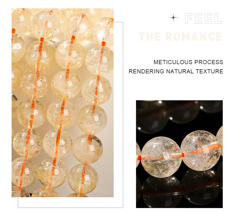 Natural Citrines Stone Round Loose Spacer Yellow Crystal Healing Bead For Jewelry Making Diy Necklace Earring Bracelet Accessory