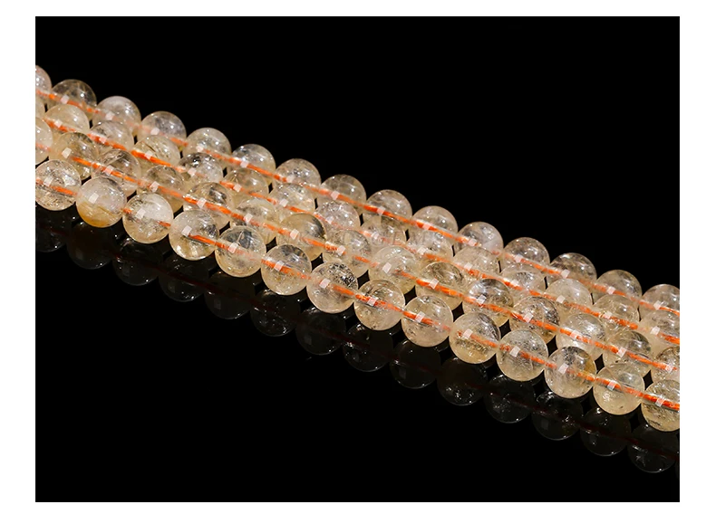 Natural Citrines Stone Round Loose Spacer Yellow Crystal Healing Bead For Jewelry Making Diy Necklace Earring Bracelet Accessory