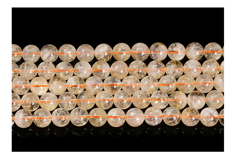 Natural Citrines Stone Round Loose Spacer Yellow Crystal Healing Bead For Jewelry Making Diy Necklace Earring Bracelet Accessory