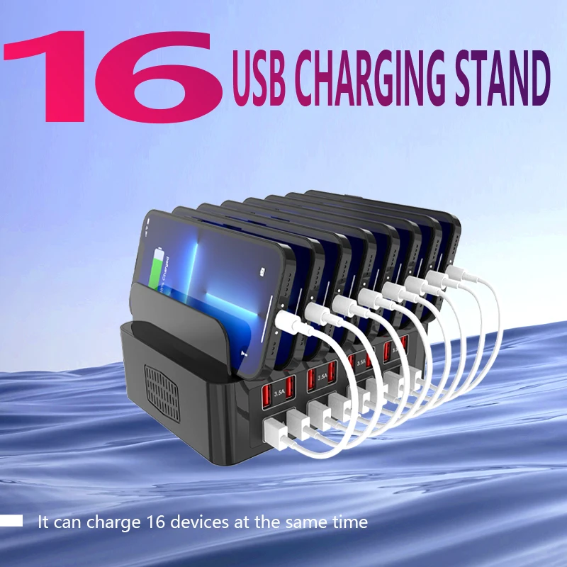16 Port USB Hub Mounting Bracket for Refurbished Mobile Phone USB Hub Charger, Multi Port Charger Bracket