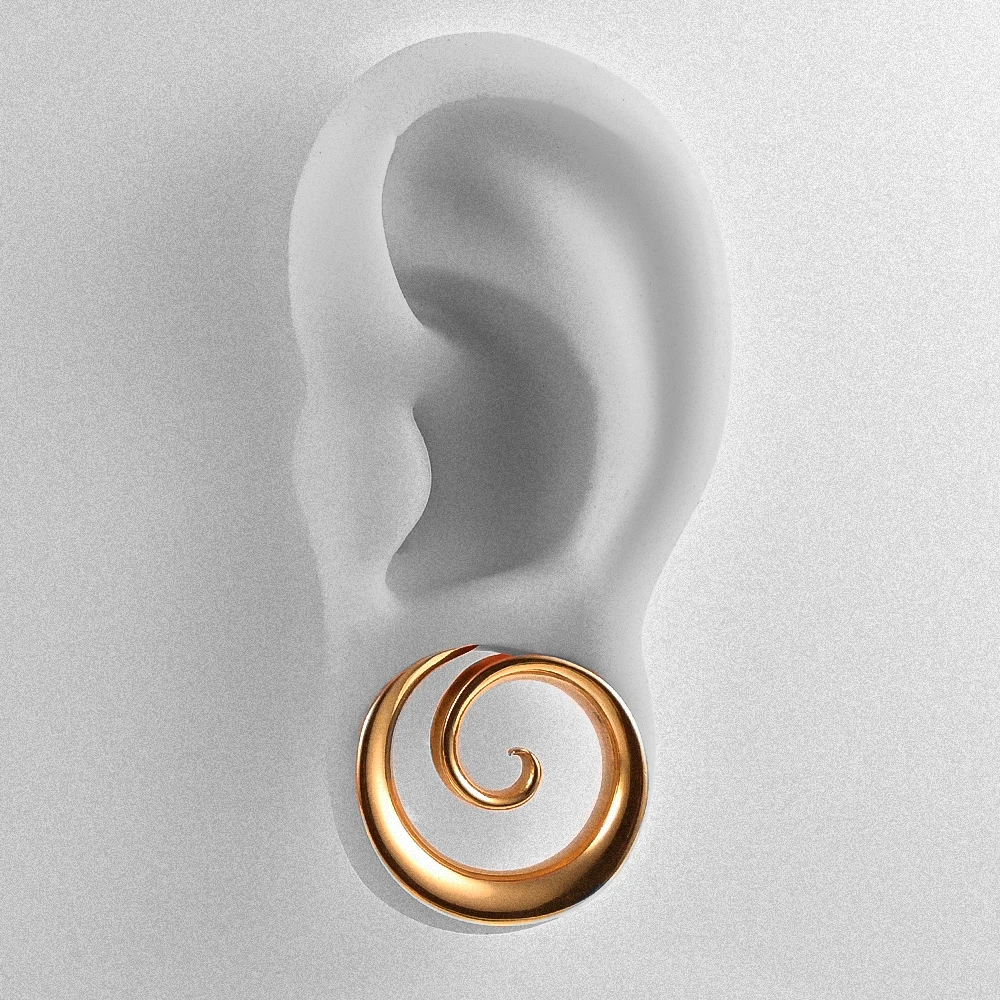 Doearko 2PCS Cool Stainless Steel Ear Tunnels Plugs Spiral Saddle Gauges For Earlobe Expander Piercing Body Jewelry Gift
