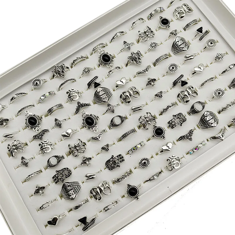 50000 Style Different Finger Rings Wholesale In Stock 100pc/Lot Hot Vintage Silver Gold Color New Alloy Joint Ring Party Women