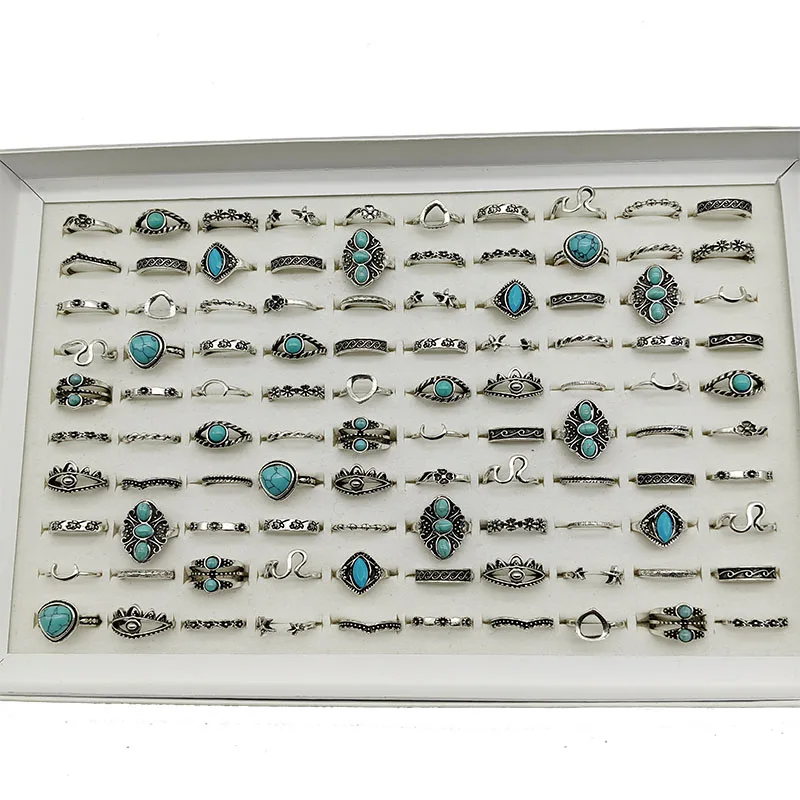 50000 Style Different Finger Rings Wholesale In Stock 100pc/Lot Hot Vintage Silver Gold Color New Alloy Joint Ring Party Women