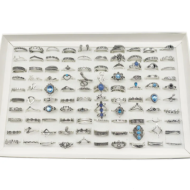 50000 Style Different Finger Rings Wholesale In Stock 100pc/Lot Hot Vintage Silver Gold Color New Alloy Joint Ring Party Women
