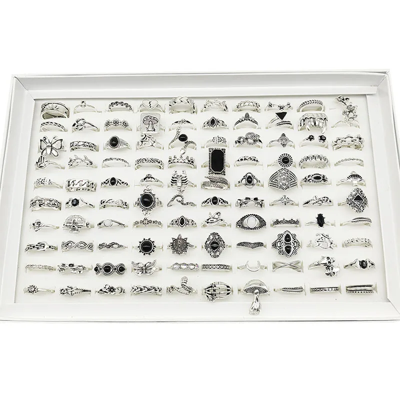 50000 Style Different Finger Rings Wholesale In Stock 100pc/Lot Hot Vintage Silver Gold Color New Alloy Joint Ring Party Women