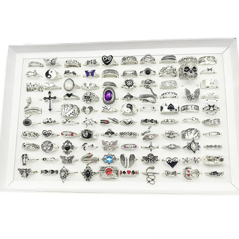 50000 Style Different Finger Rings Wholesale In Stock 100pc/Lot Hot Vintage Silver Gold Color New Alloy Joint Ring Party Women