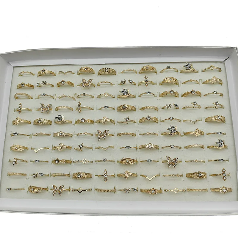 50000 Style Different Finger Rings Wholesale In Stock 100pc/Lot Hot Vintage Silver Gold Color New Alloy Joint Ring Party Women