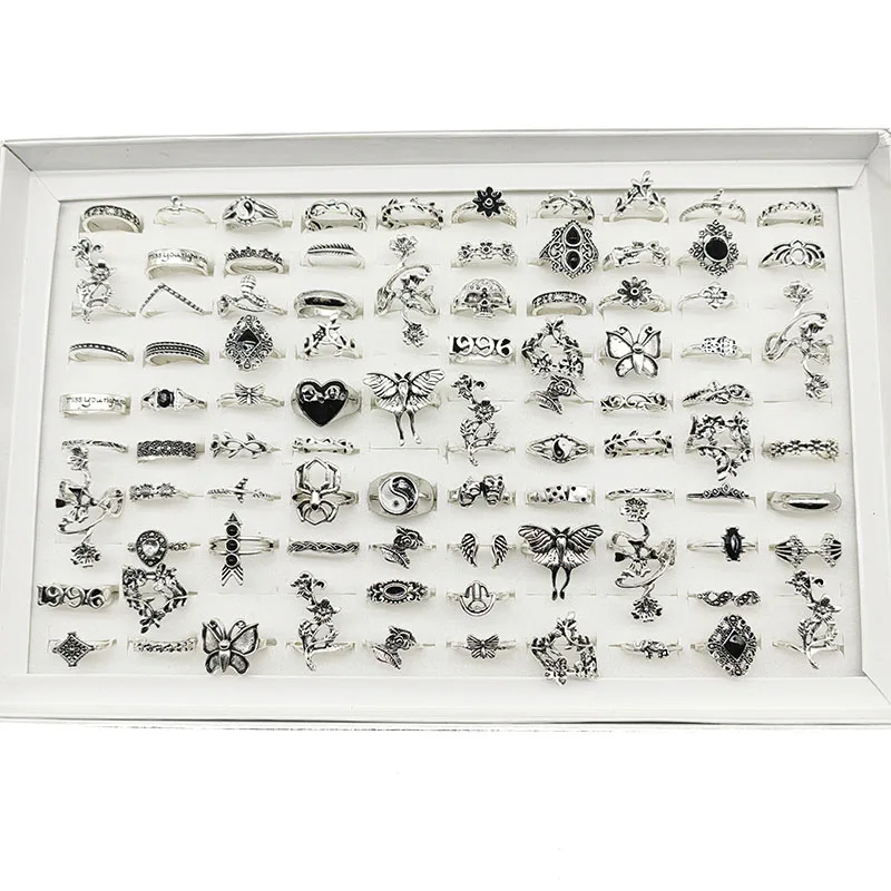 50000 Style Different Finger Rings Wholesale In Stock 100pc/Lot Hot Vintage Silver Gold Color New Alloy Joint Ring Party Women