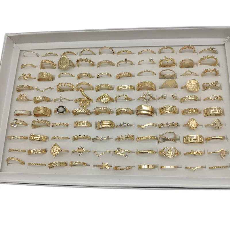 50000 Style Different Finger Rings Wholesale In Stock 100pc/Lot Hot Vintage Silver Gold Color New Alloy Joint Ring Party Women