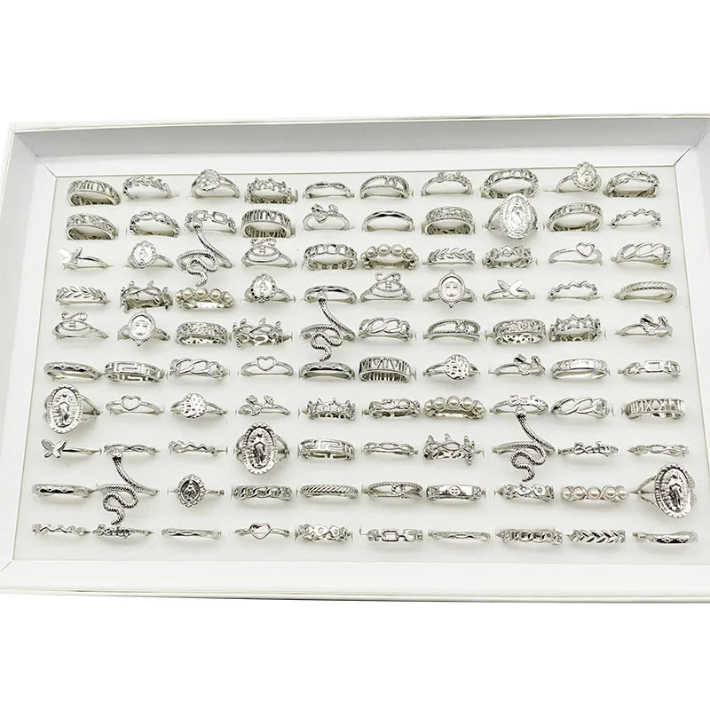 50000 Style Different Finger Rings Wholesale In Stock 100pc/Lot Hot Vintage Silver Gold Color New Alloy Joint Ring Party Women