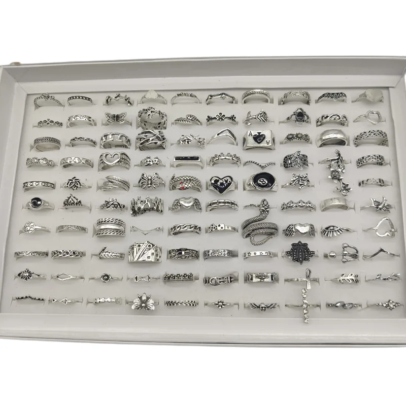 50000 Style Different Finger Rings Wholesale In Stock 100pc/Lot Hot Vintage Silver Gold Color New Alloy Joint Ring Party Women
