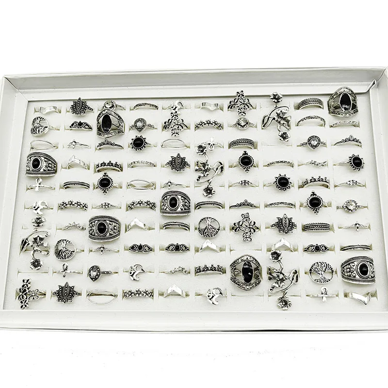 50000 Style Different Finger Rings Wholesale In Stock 100pc/Lot Hot Vintage Silver Gold Color New Alloy Joint Ring Party Women