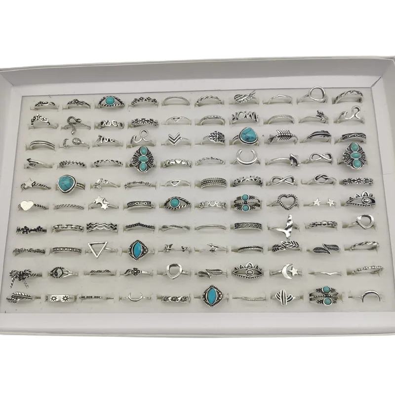 50000 Style Different Finger Rings Wholesale In Stock 100pc/Lot Hot Vintage Silver Gold Color New Alloy Joint Ring Party Women