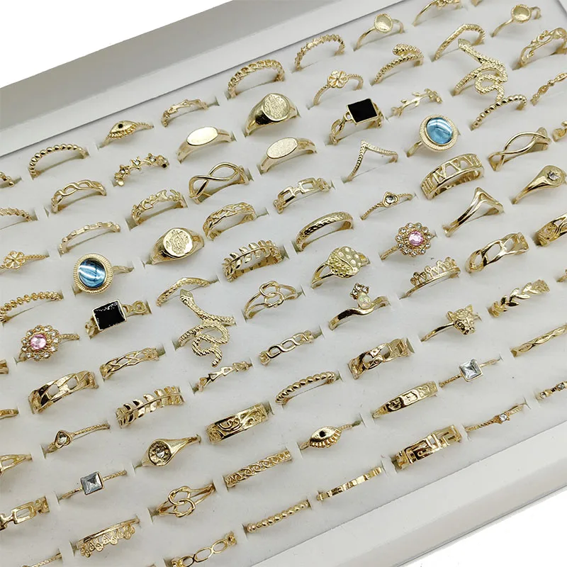 50000 Style Different Finger Rings Wholesale In Stock 100pc/Lot Hot Vintage Silver Gold Color New Alloy Joint Ring Party Women