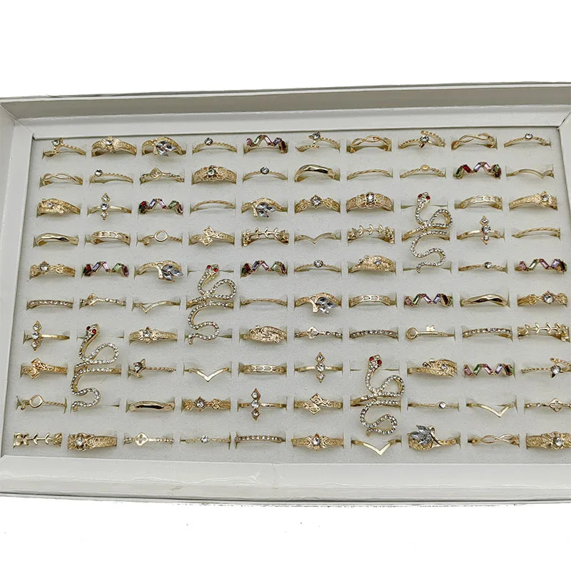 50000 Style Different Finger Rings Wholesale In Stock 100pc/Lot Hot Vintage Silver Gold Color New Alloy Joint Ring Party Women