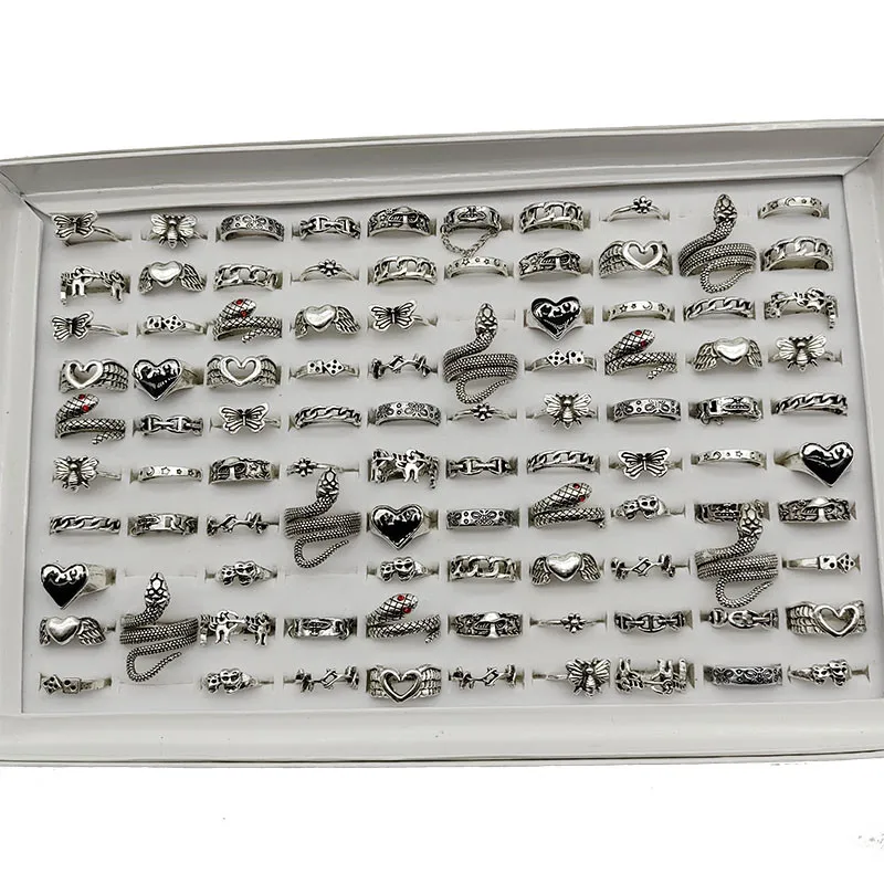 50000 Style Different Finger Rings Wholesale In Stock 100pc/Lot Hot Vintage Silver Gold Color New Alloy Joint Ring Party Women