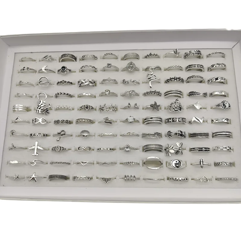 50000 Style Different Finger Rings Wholesale In Stock 100pc/Lot Hot Vintage Silver Gold Color New Alloy Joint Ring Party Women