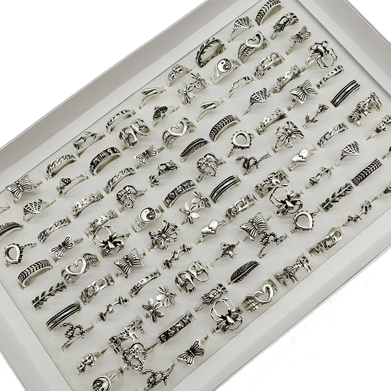 50000 Style Different Finger Rings Wholesale In Stock 100pc/Lot Hot Vintage Silver Gold Color New Alloy Joint Ring Party Women