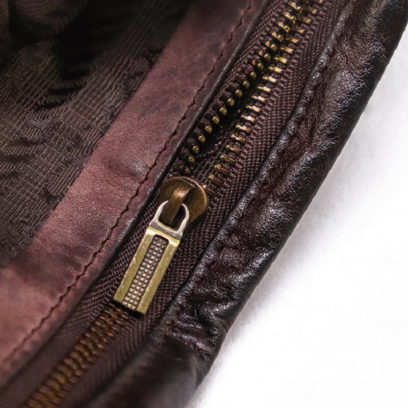 Vintage Style Men Genuine Leather Coin Purse Wallet Men with Coin Pocket Short Wallets Small Zipper Youth Purse with Card Holder