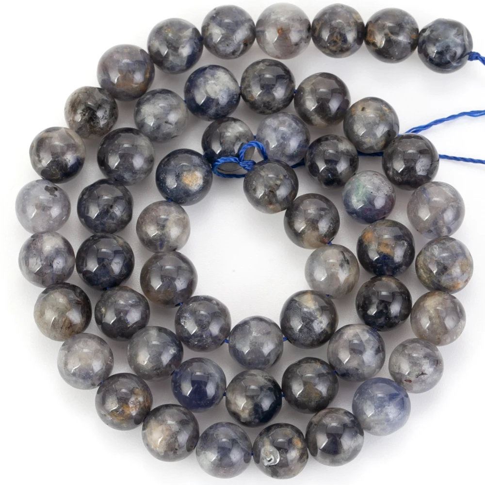 Natural Cordierite Iolite Stone Beads Round Loose Spacer Beads For Jewelry Making 6/8/10 mm DIY Bracelet Handmade