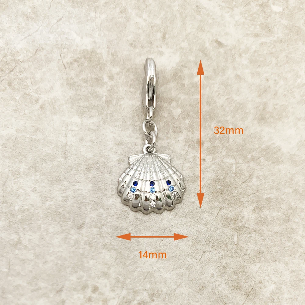 Shell 925 Sterling Silver Charm Pendant Brand New Gift For Women Summer Stylised Fine Jewelry