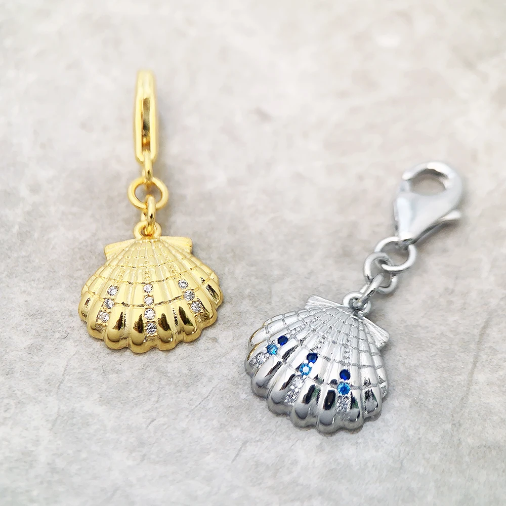 Shell 925 Sterling Silver Charm Pendant Brand New Gift For Women Summer Stylised Fine Jewelry
