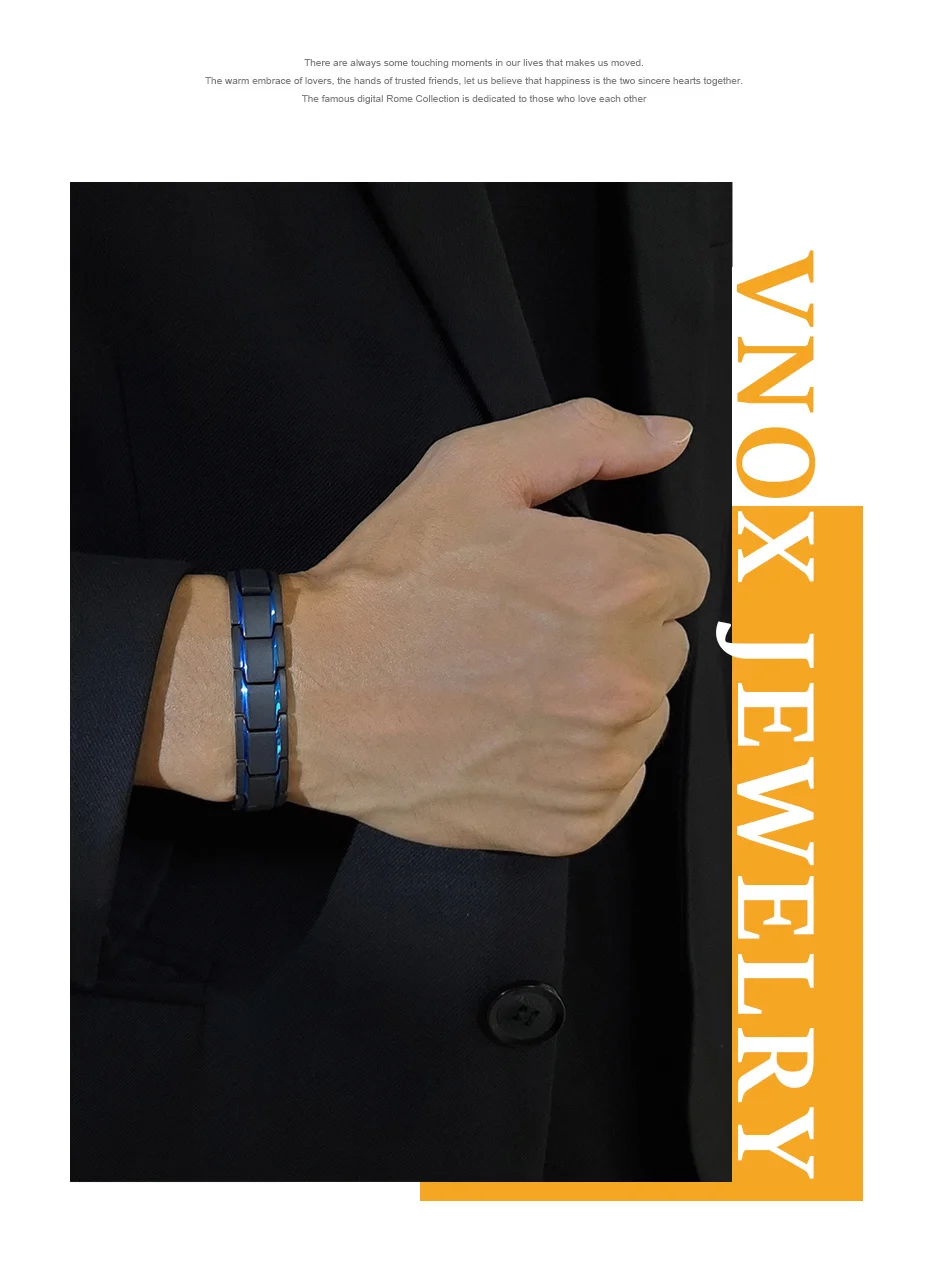 Vnox 12mm Men's Bracelets Stainless Steel Link Chain Stylish Casual Gents Wristband Chunky Punk Gothic Male Jewelry