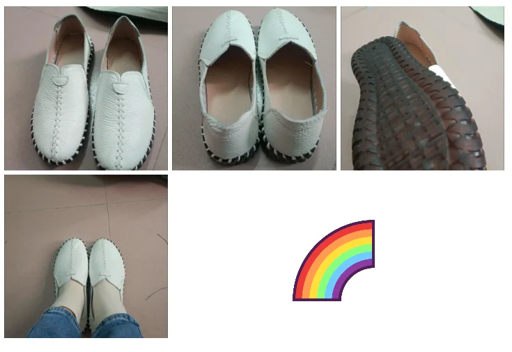 Real Leather Cutout Sandals Ladies White Ballet Flats Woman Slip On Loafer Women's Hospital Comfy Nurse Shoes Mother Flat Sandal