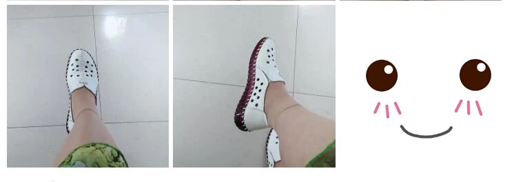 Real Leather Cutout Sandals Ladies White Ballet Flats Woman Slip On Loafer Women's Hospital Comfy Nurse Shoes Mother Flat Sandal