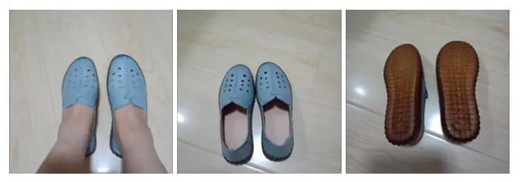 Real Leather Cutout Sandals Ladies White Ballet Flats Woman Slip On Loafer Women's Hospital Comfy Nurse Shoes Mother Flat Sandal