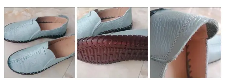 Real Leather Cutout Sandals Ladies White Ballet Flats Woman Slip On Loafer Women's Hospital Comfy Nurse Shoes Mother Flat Sandal