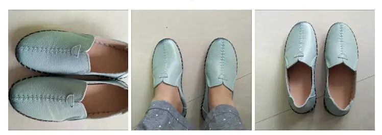 Real Leather Cutout Sandals Ladies White Ballet Flats Woman Slip On Loafer Women's Hospital Comfy Nurse Shoes Mother Flat Sandal