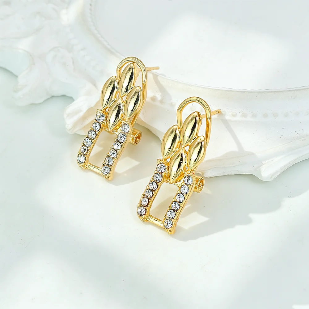 Dubai Gold Color Jewelry Set Cuban Necklace Earrings For Women Bride Wedding Jewelry Banquet Party Gift