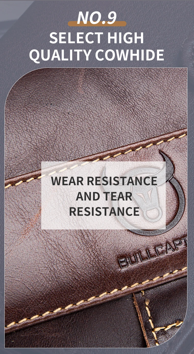 BULLCAPTAIN Men's Leather Shoulder Bag, Retro Business Crossbody Bag, Large Capacity Fashion Casual Youth Student Handbag