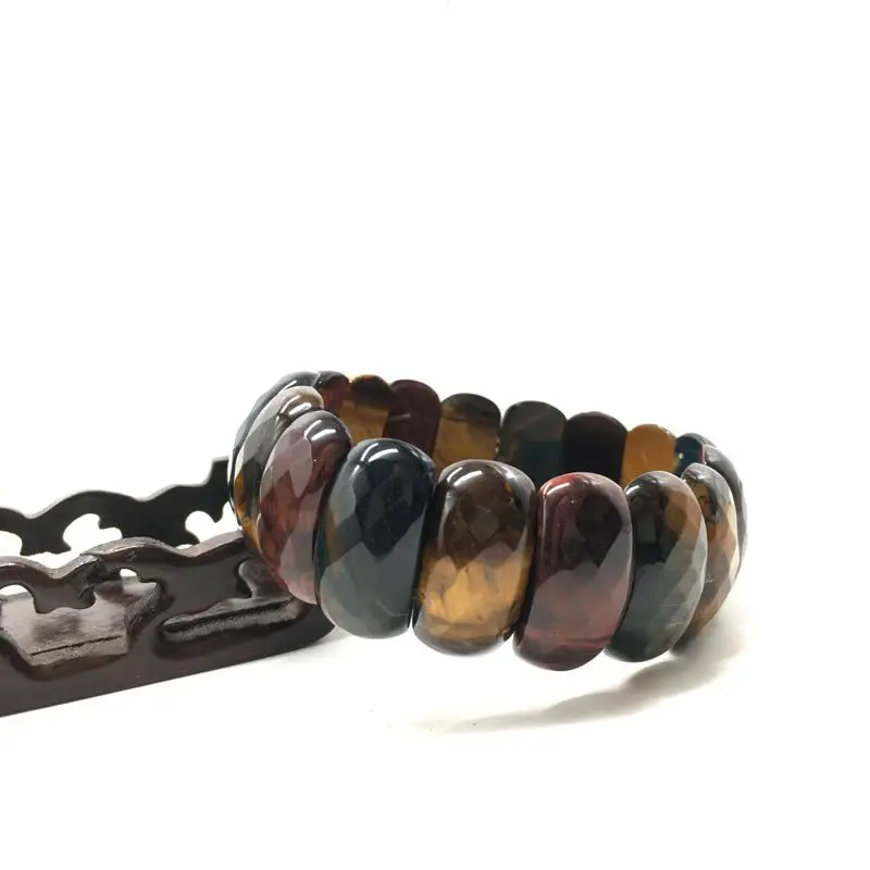 Wholesale 12X24mm Cut Natural Stone Agate Crystal Energy Stone Bracelet Single Layer Hand Sign Men's and Women's Fashion Jewelry