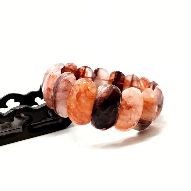 Wholesale 12X24mm Cut Natural Stone Agate Crystal Energy Stone Bracelet Single Layer Hand Sign Men's and Women's Fashion Jewelry