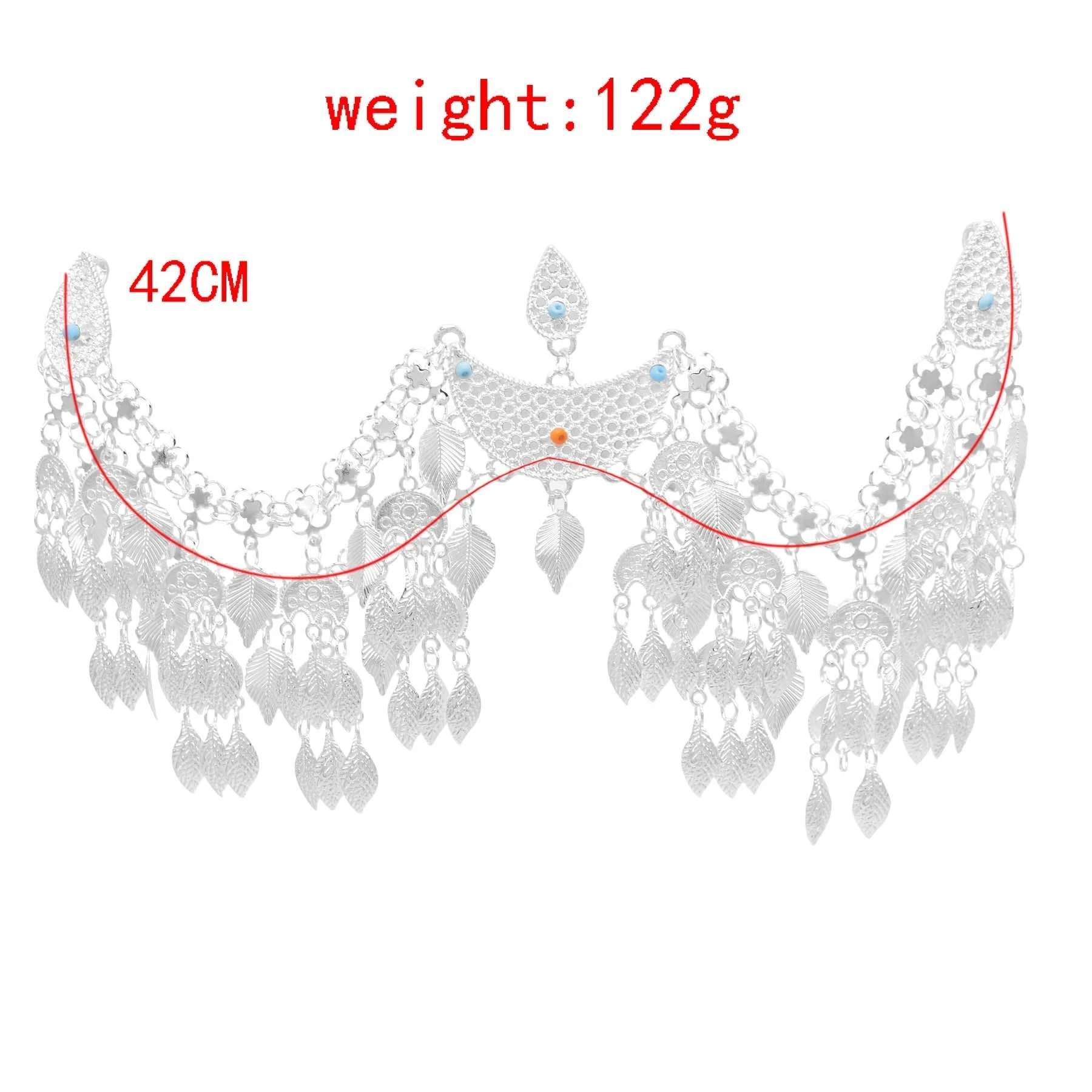 Sparkling Silver Plated Leaves Tassel Headband Hair Accessories Bohemian Bride Hair Jewelry Dance Party Banquet Fashion Gift