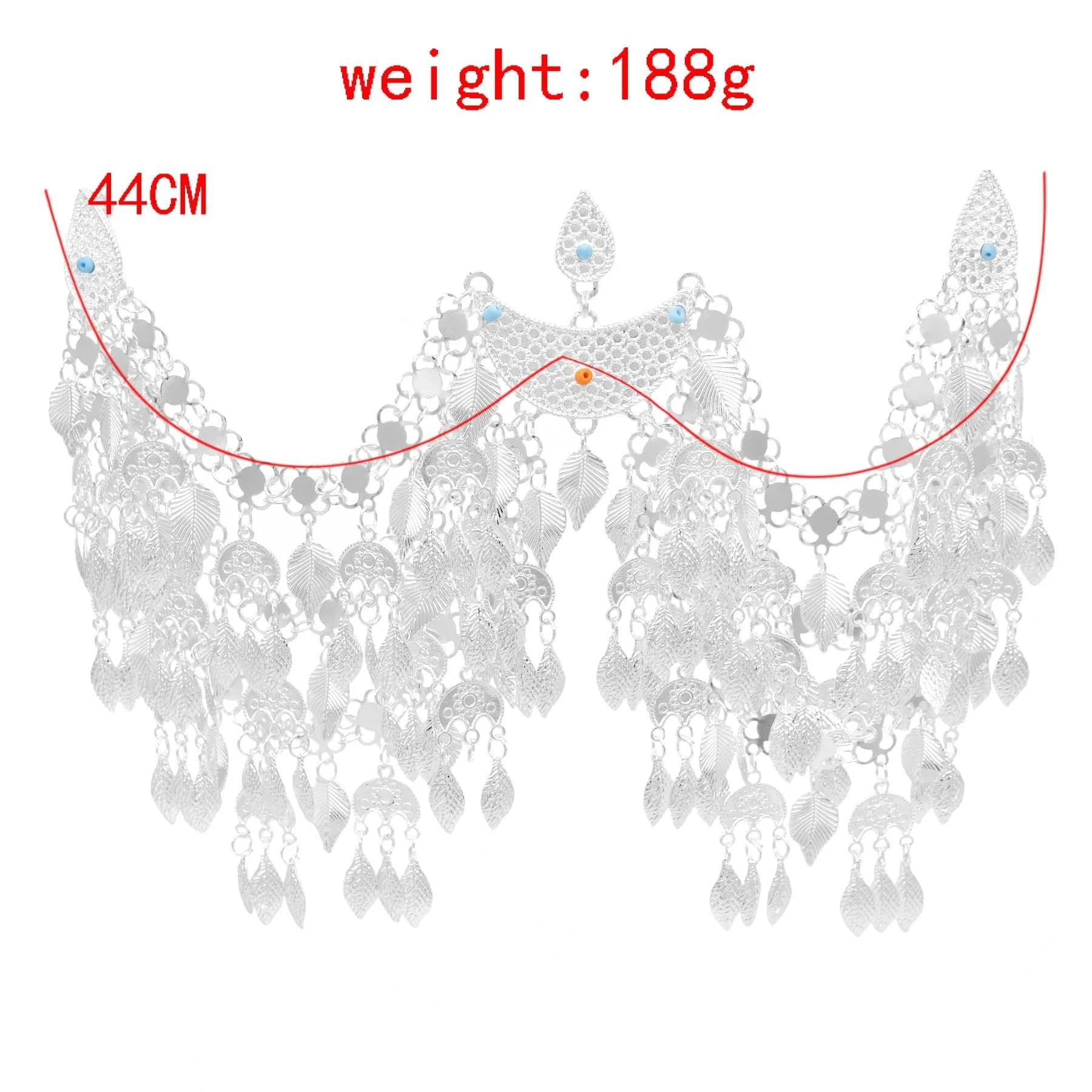 Sparkling Silver Plated Leaves Tassel Headband Hair Accessories Bohemian Bride Hair Jewelry Dance Party Banquet Fashion Gift