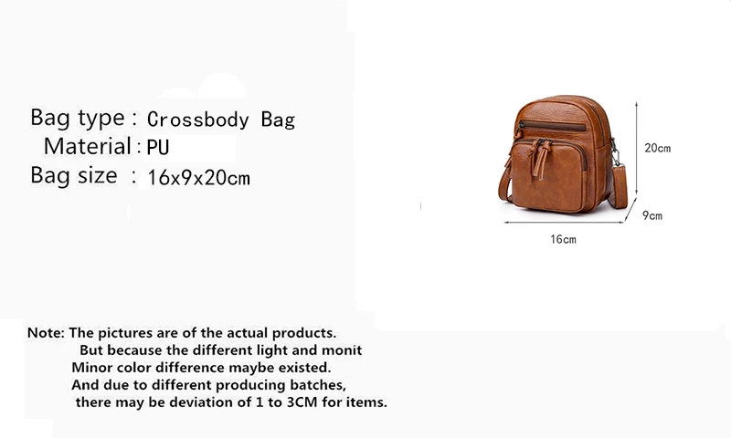 Yogodlns Vintage Crossbody Bag Women Soft PU Leather Shoulder Bag Multifunction Messenger Bag Small Square Bag Big Capacity Bag